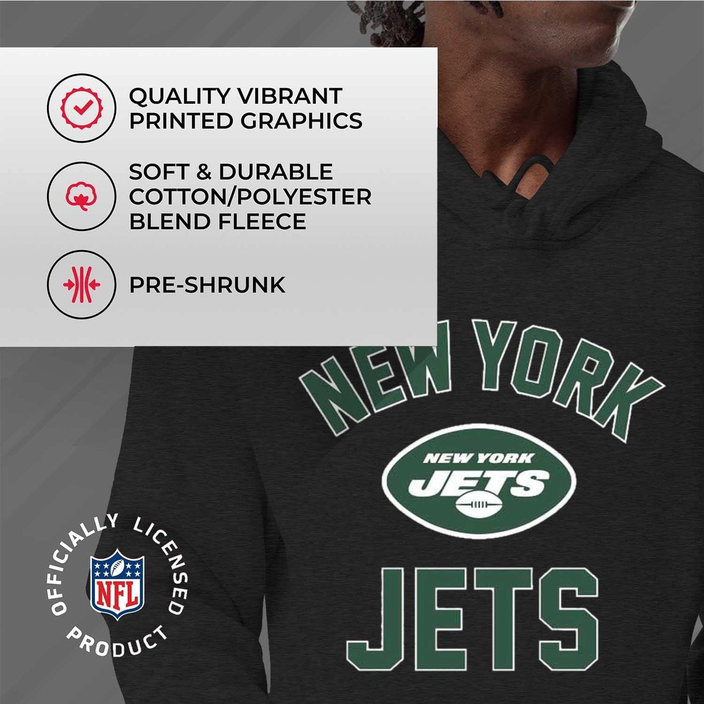 NFL Adult Gameday Hooded Sweatshirt - Poly Fleece Cotton Blend - Stay Warm and Represent Your Team in Style