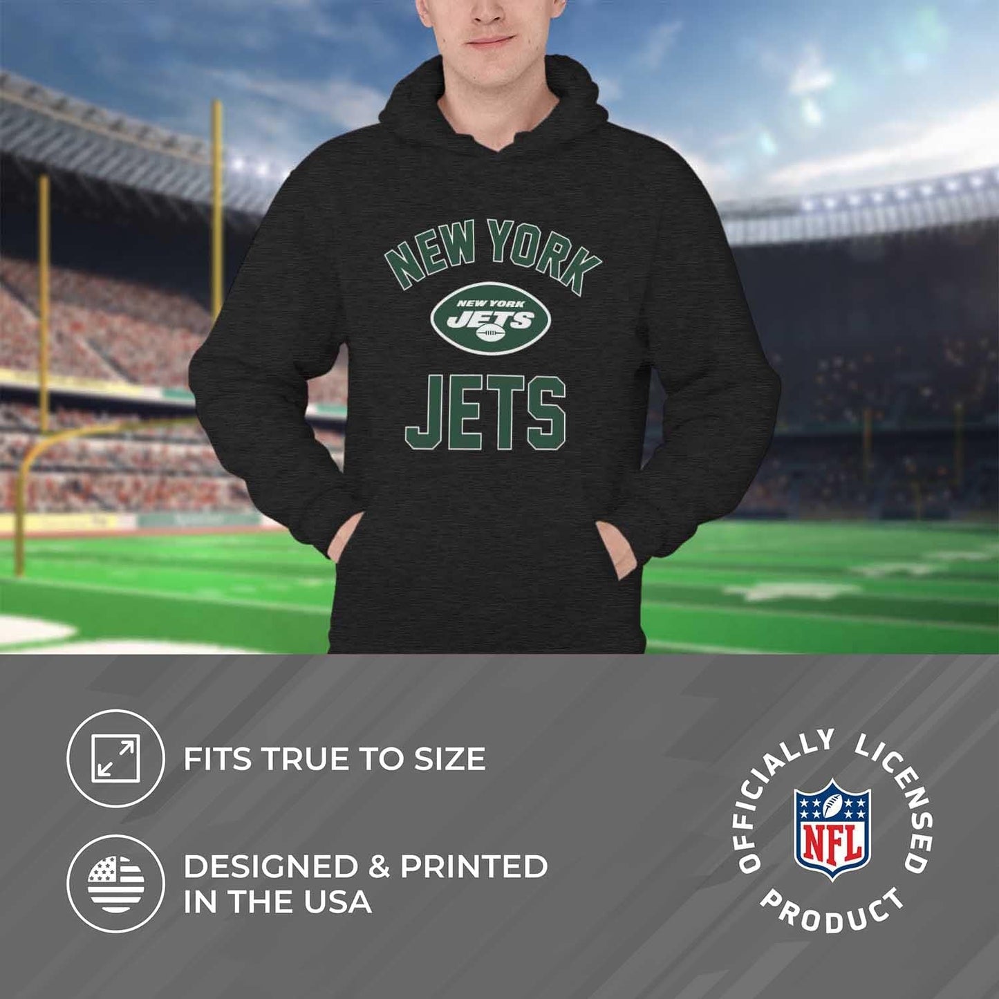 NFL Adult Gameday Hooded Sweatshirt - Poly Fleece Cotton Blend - Stay Warm and Represent Your Team in Style